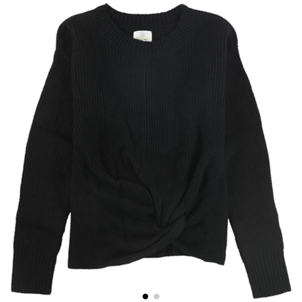 Offline By Aerie‎ Black Solid Long Sleeve Crew Neck Sweater Size XSmall